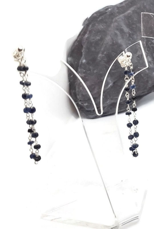 Thumbnail: Beaded Sterling Silver Multi Wear Earrings Wear 6 Ways