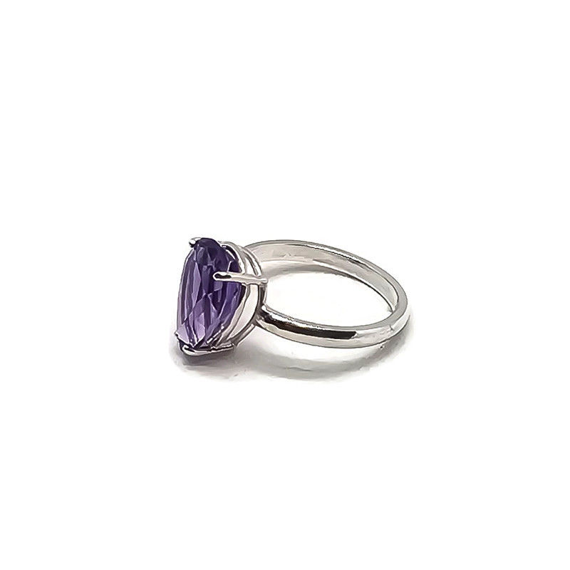 Thumbnail: Sterling Silver Moroccan Amethyst Solitaire Ring