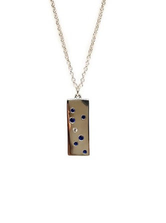 Thumbnail: Sterling Silver Dog Tag Gemstone Pendant and Chain All That Glitters Series