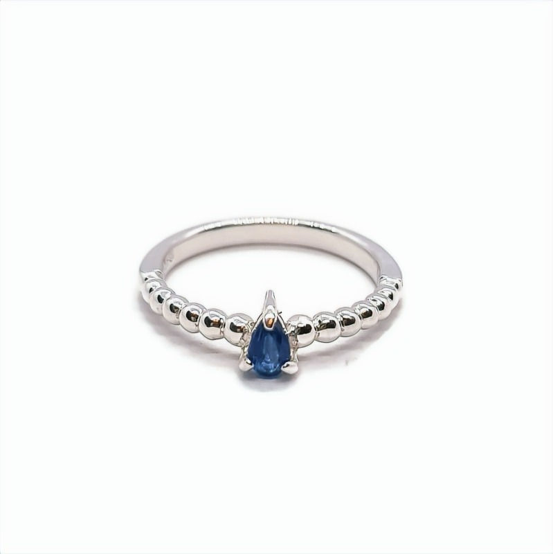 Thumbnail: Sterling Silver Blue Sapphire Solitaire Ring