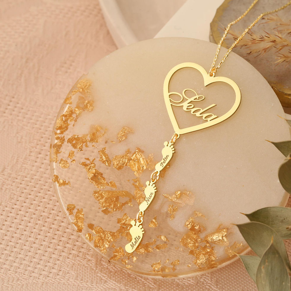 Thumbnail: 925 Sterling Silver Personalized Footprint Detailed Heart Necklace - CN00156
