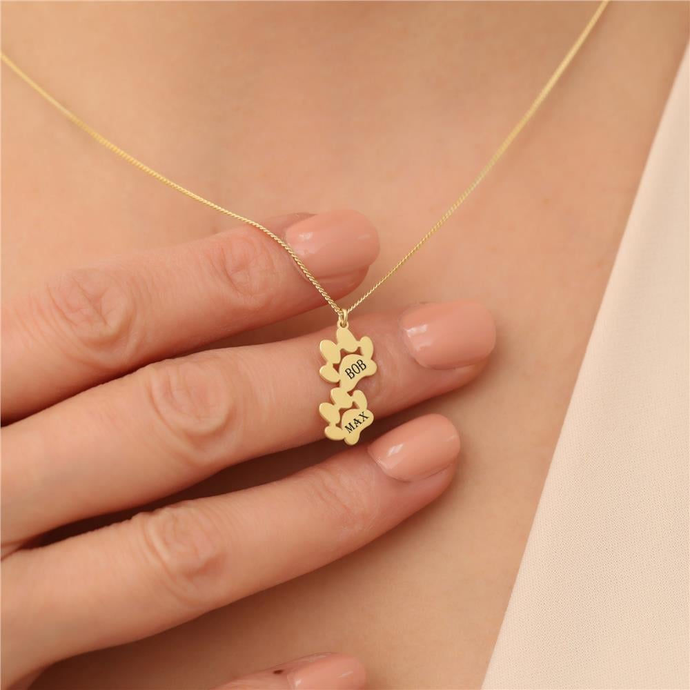 925 Ayar Gümüş Kişiye Özel Pati Kolye - CN00150