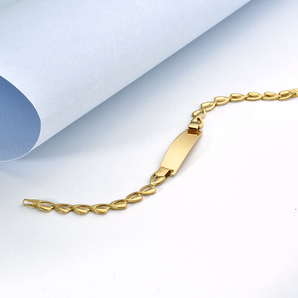 Küçük resim: 14 Ayar Altın Kaplama Kişiselleştirilmiş Bebek&Çocuk İsim Gümüş Bileklik