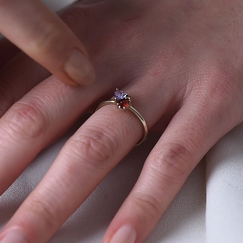 Thumbnail: 14 Carat Gold Plated Personalized Birthstone Ring - RS00111