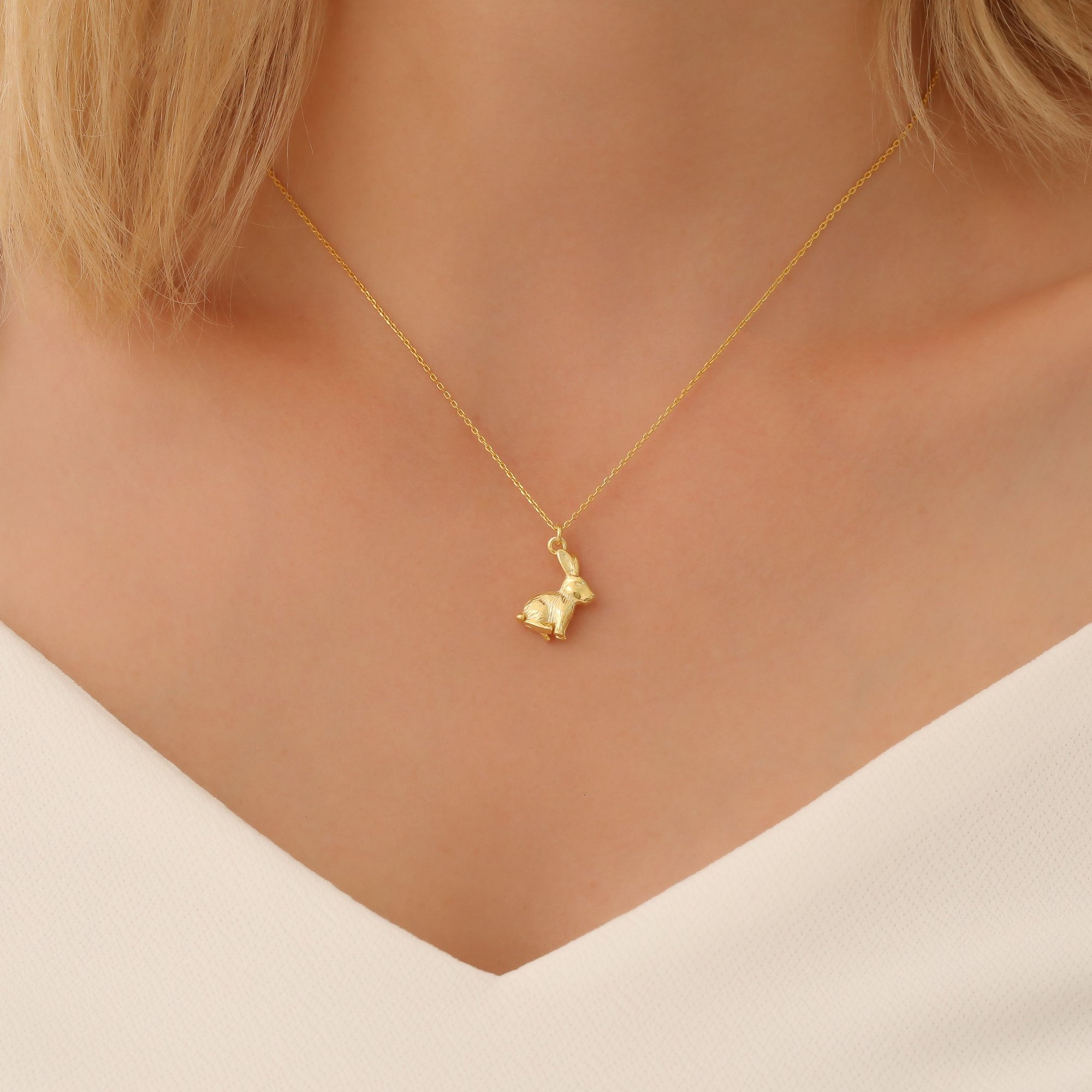 925 Sterling Silver Rabbit Necklace