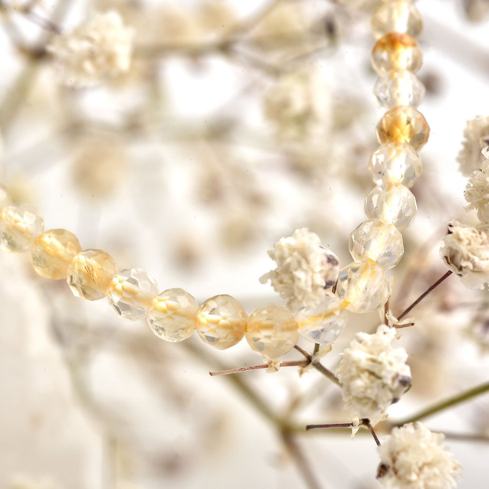 Thumbnail: 14 Ayar Altın Kaplama Gümüş Sarı Sitrin Doğal Taşlı Gümüş Bileklik - BGS00125