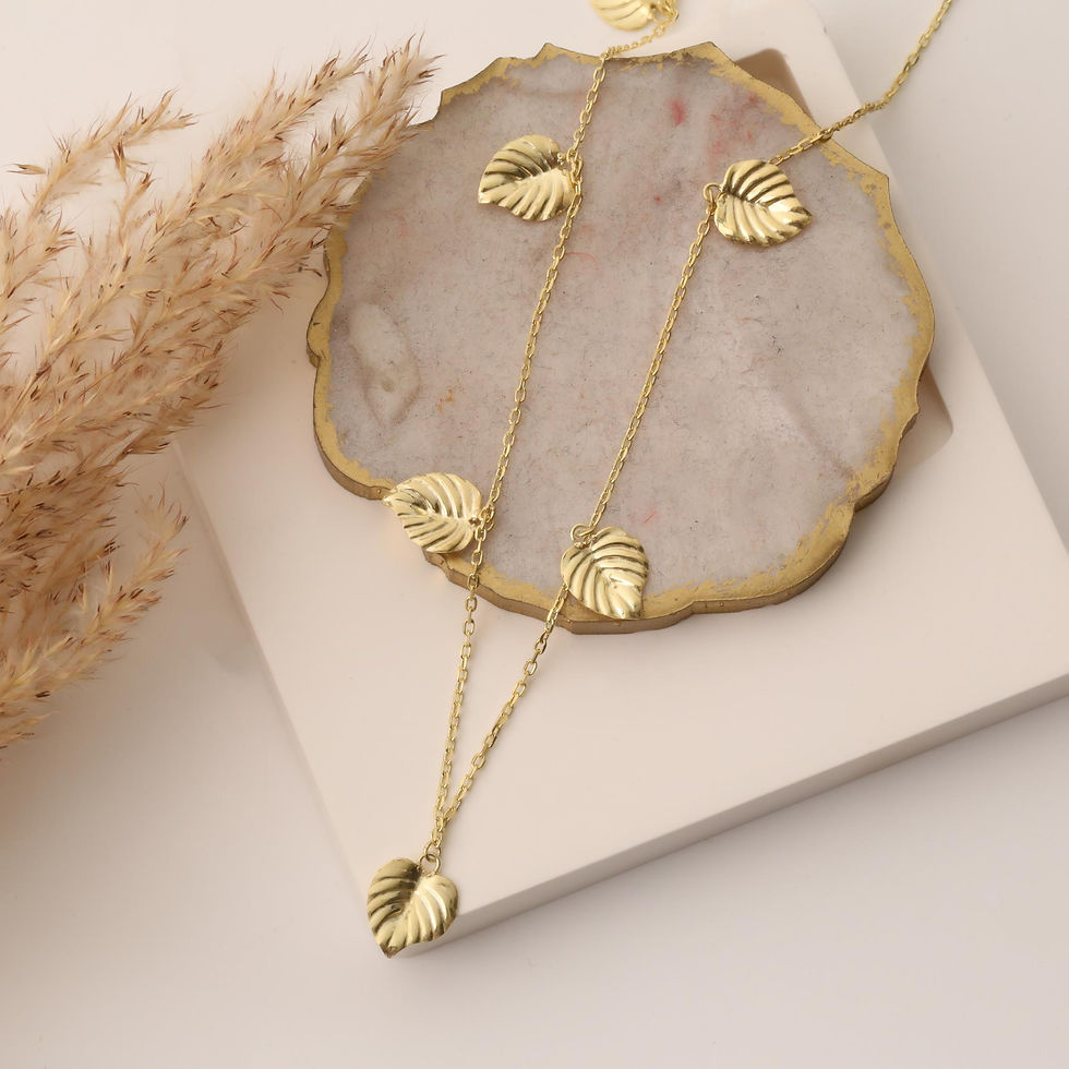 Thumbnail: 925 Sterling Silver Dangle Leaf Gift Necklace - CN00217