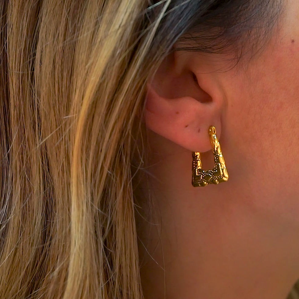 Thumbnail: 925 Sterling Silver Patterned Italian Earrings