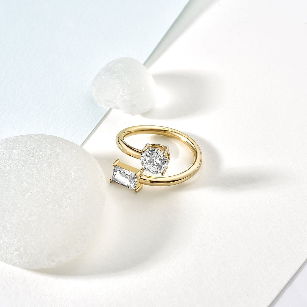 Küçük resim: 14 Ayar Altın Kaplama Kişiye Özel Doğum Taşı Yüzüğü - RS00115