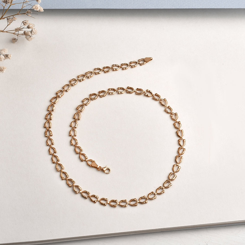 Thumbnail: 14 Carat Gold Plated Italian Stylish and Light Silver Chain - NP00103