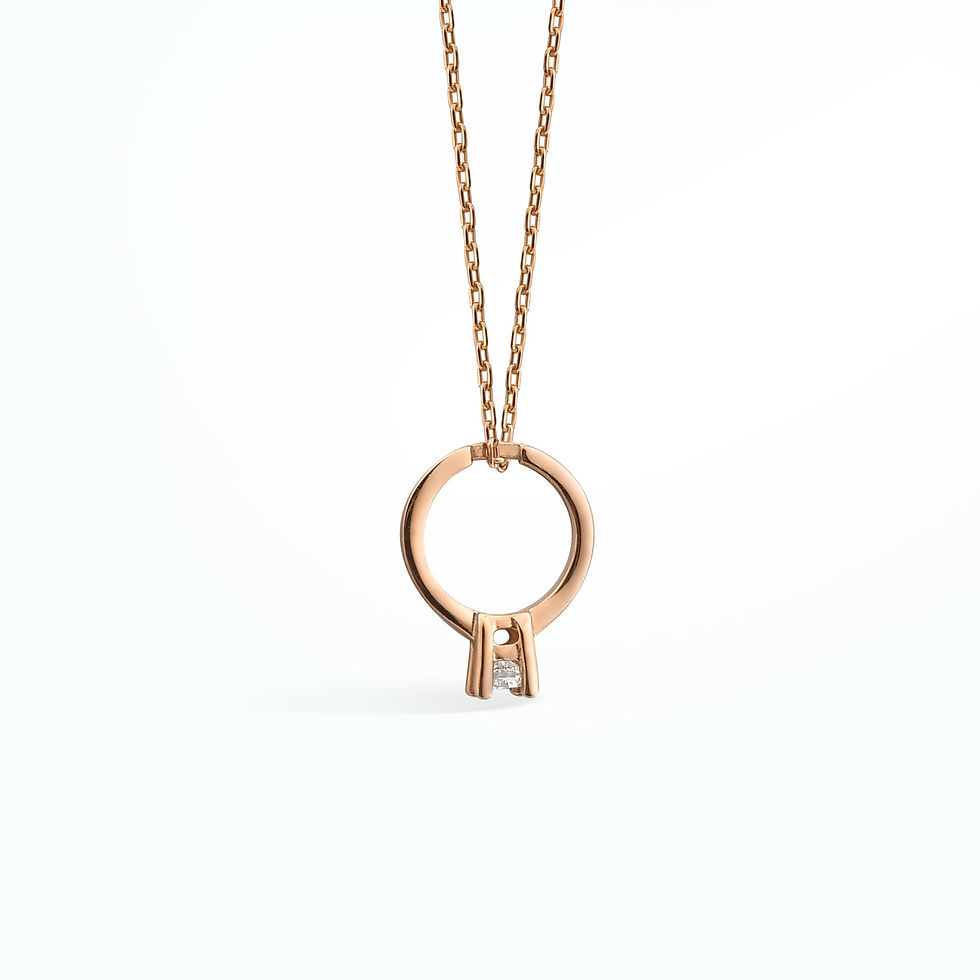 Küçük resim: 14 Ayar Altın Kaplama Minyatür Tektaş Yüzük Kolye -  CNS00604