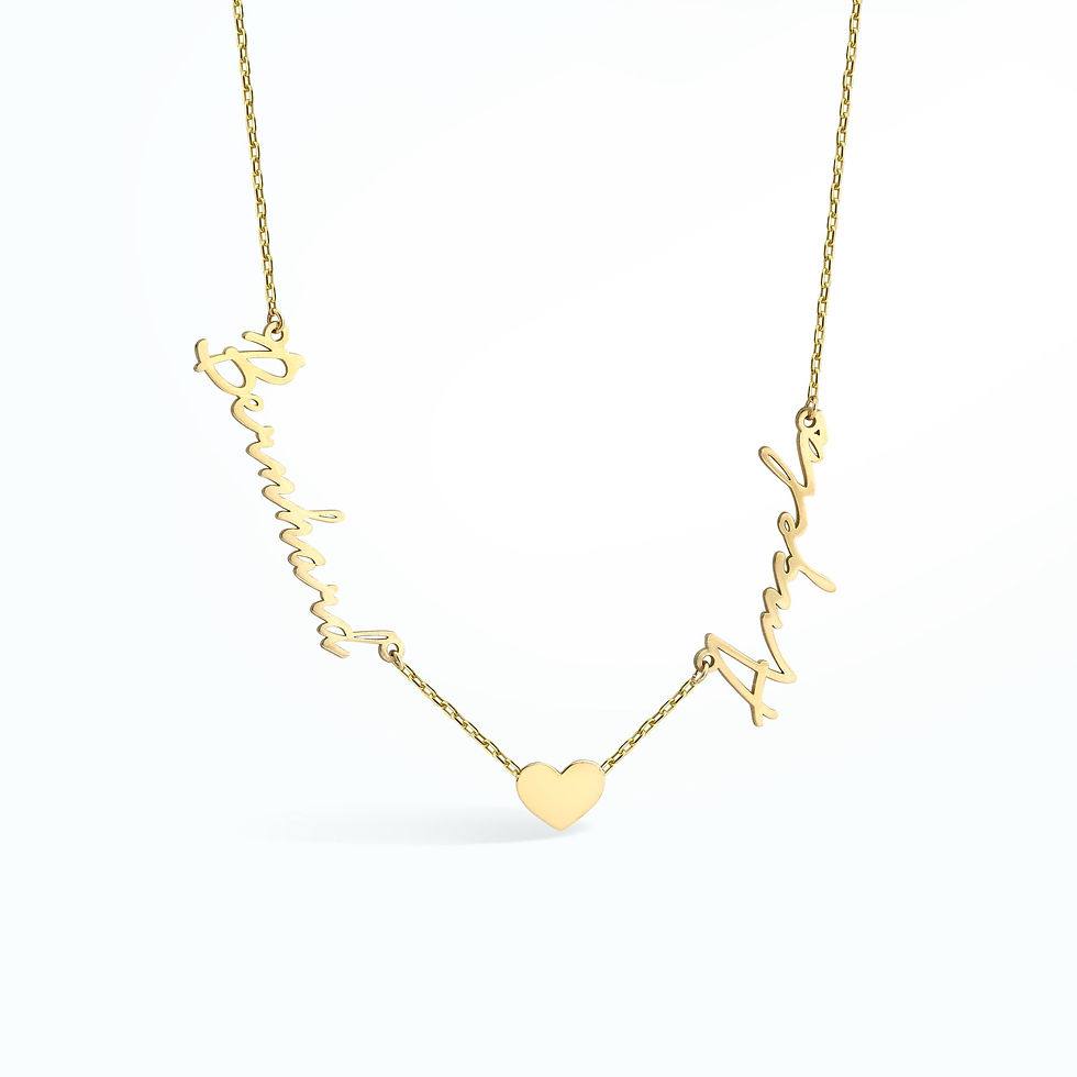 Thumbnail: Personalized Two Name Necklace with Heart - CN00429