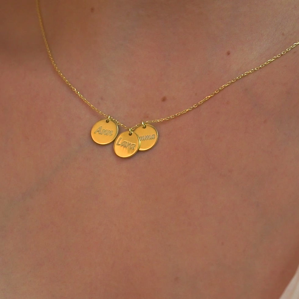 Thumbnail: 925 Sterling Silver Personalized Name Written Round Plate Necklace - CN00236