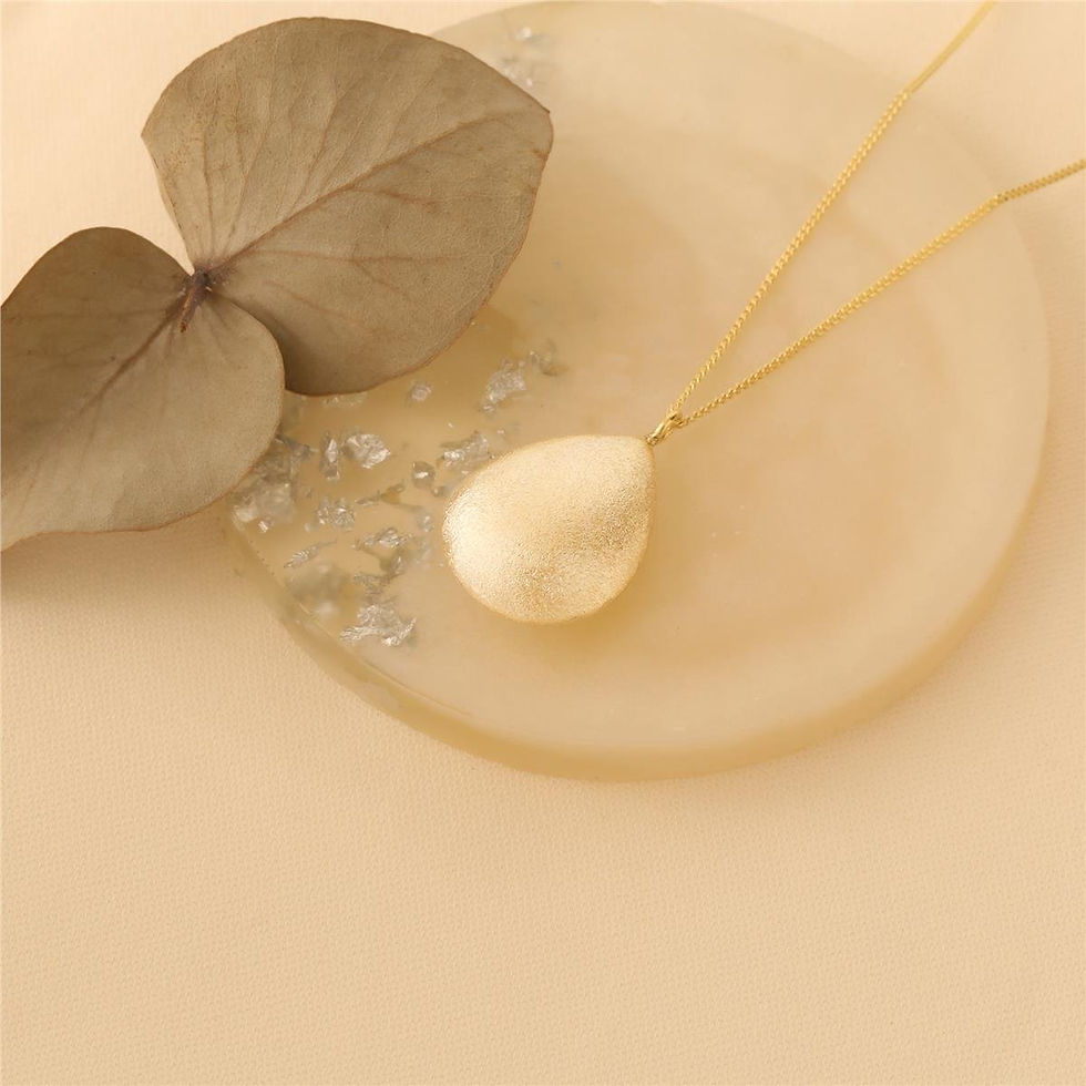 Thumbnail: 925 Sterling Silver Brose Surface Dimensional Drop Necklace - CN00123