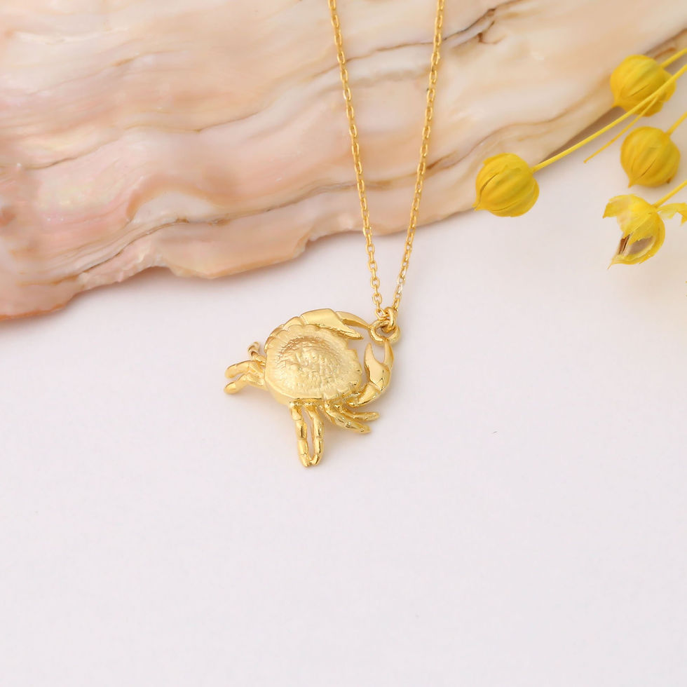 Thumbnail: 925 Sterling Silver Three-Dimensional Crab Necklace - CN00360