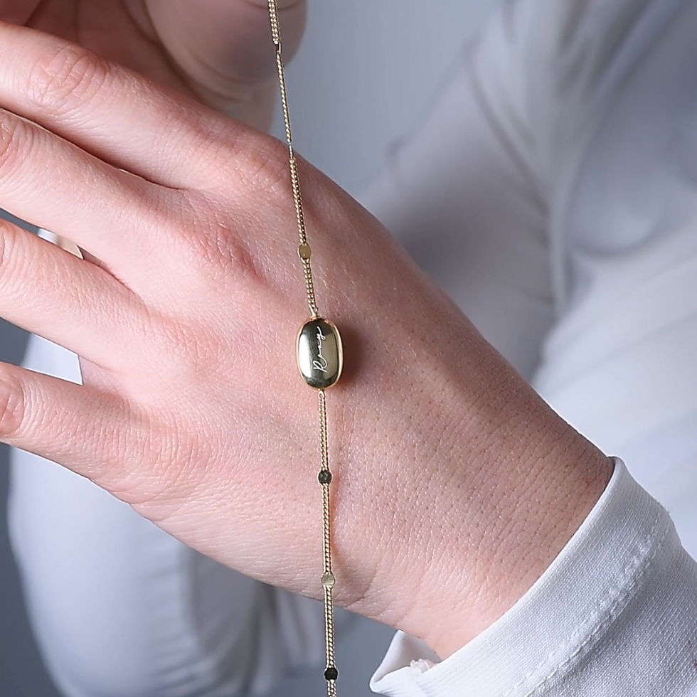 Küçük resim: 14 Ayar Altın Kaplama Kişiye Özel İsim Kapsül Bileklik - CB00137