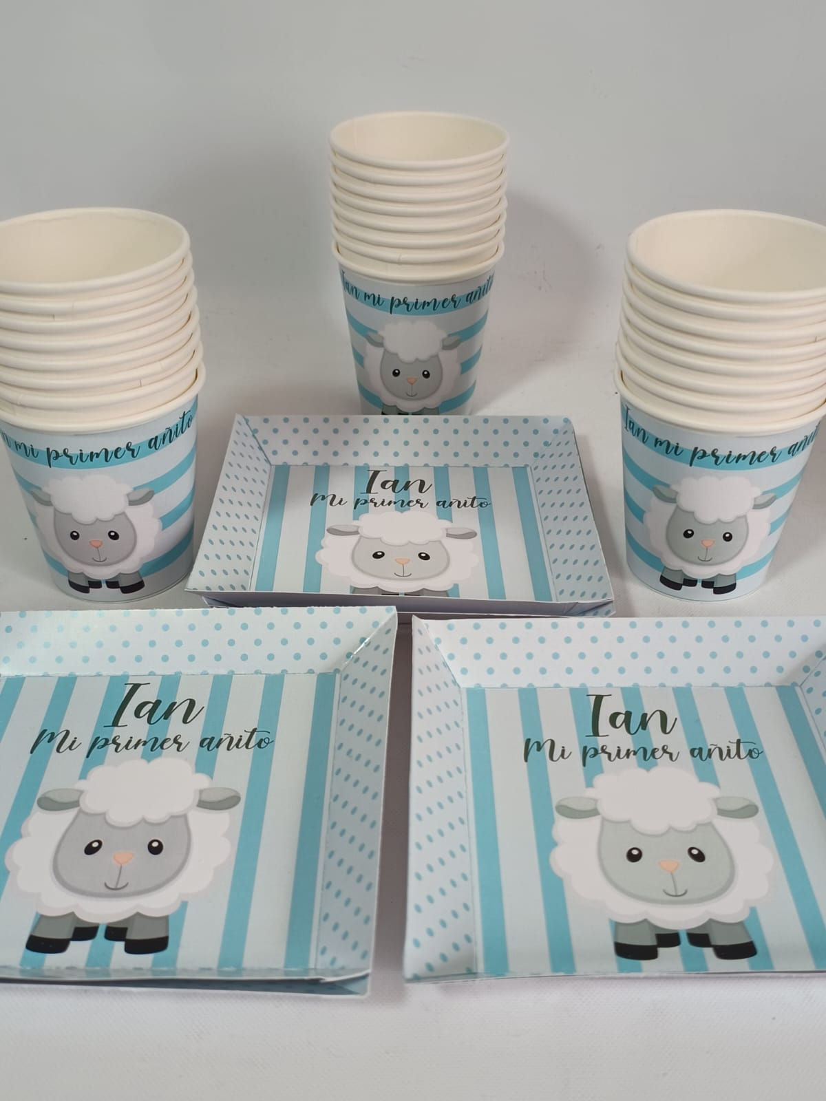 Vasos + Platos x 12 Ovejitas