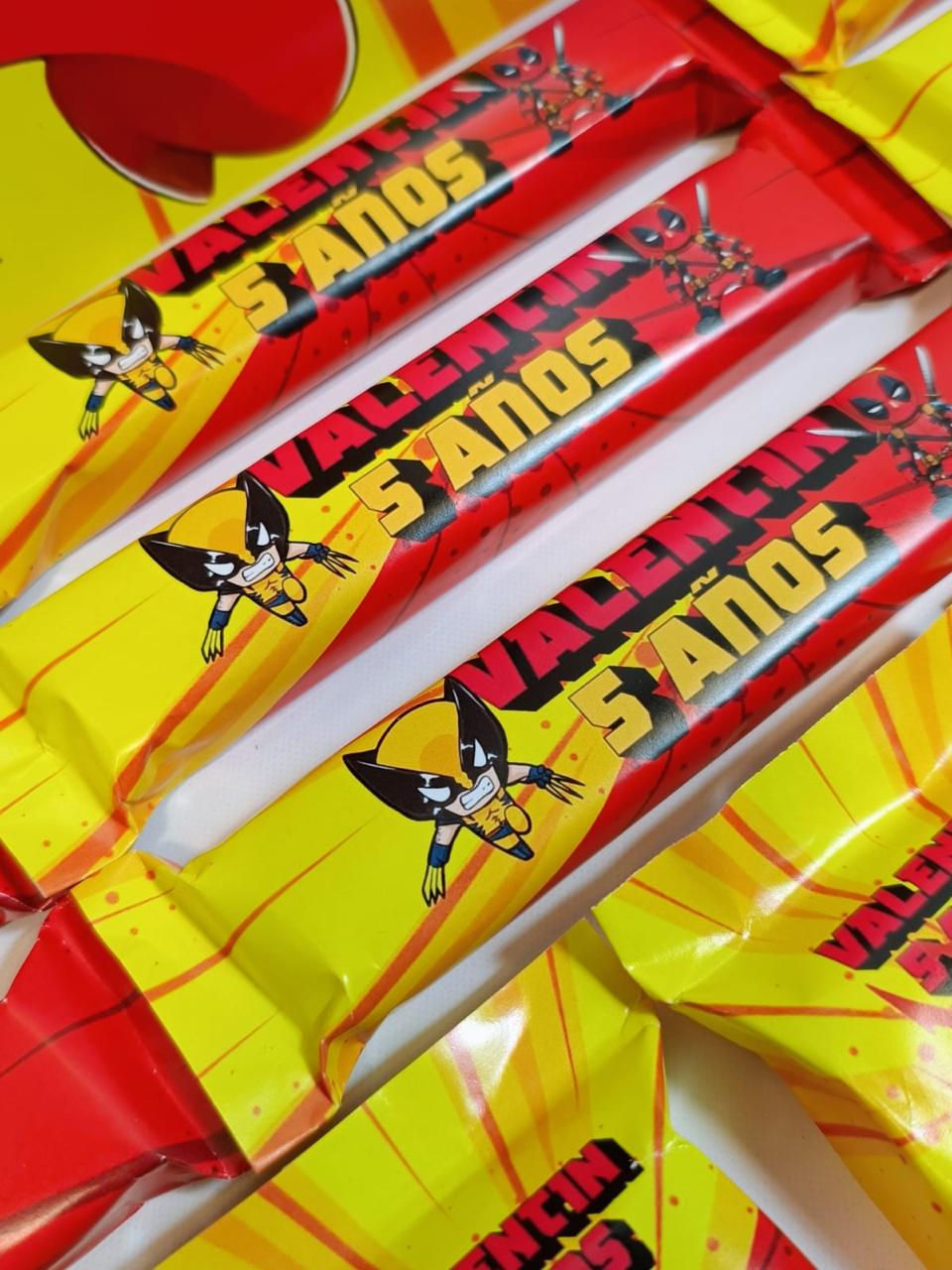 Miniatura: Golosinas personalizadas Candy Bar x 10 Dead Pool y Wolverine