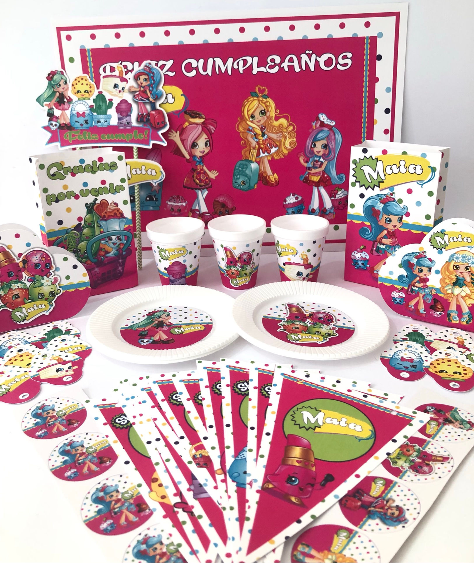 Cotillón Infantil Personalizado Shopkins x10