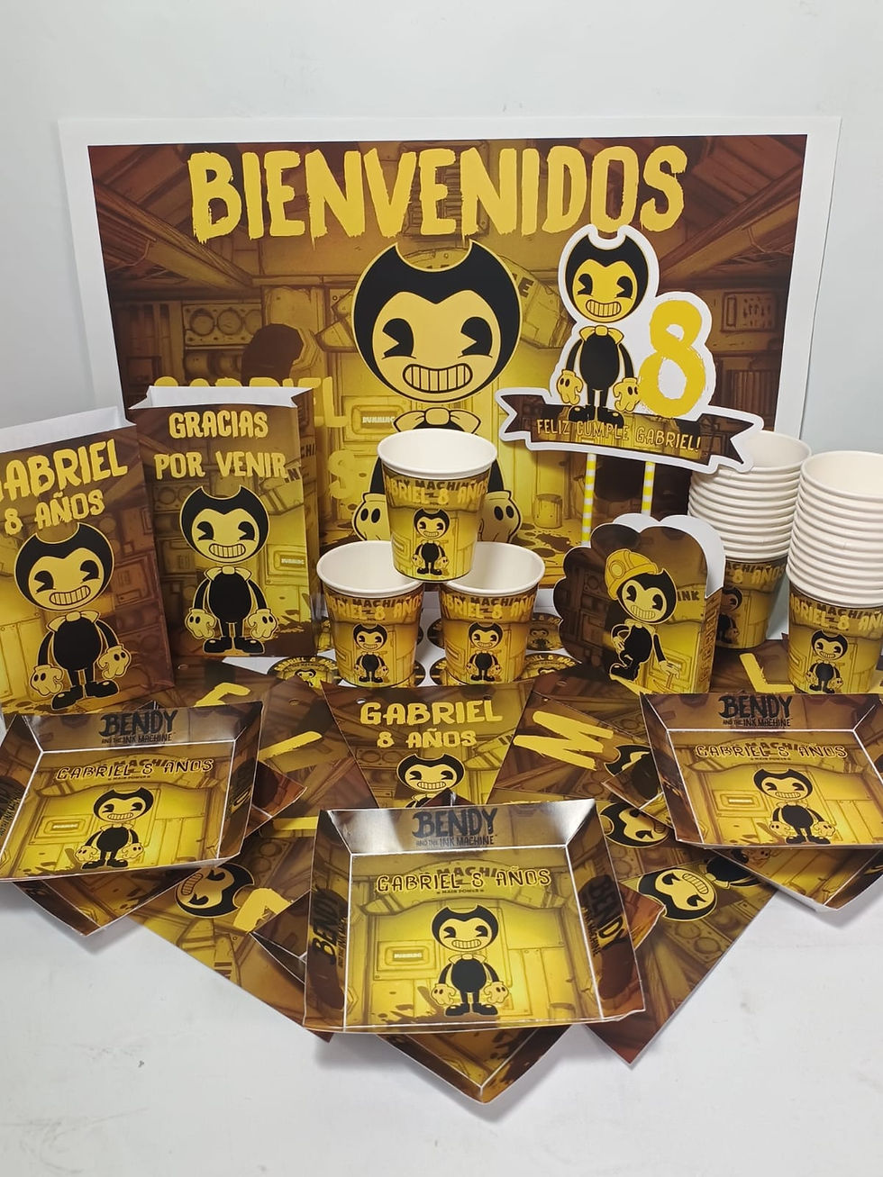 Cotillón Infantil Personalizado Bendy and the Ink Machine x 10