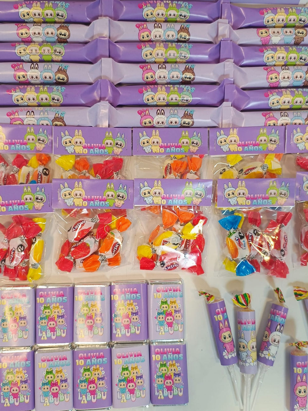 Miniatura: Golosinas personalizadas Candy Bar x 10 Labubu