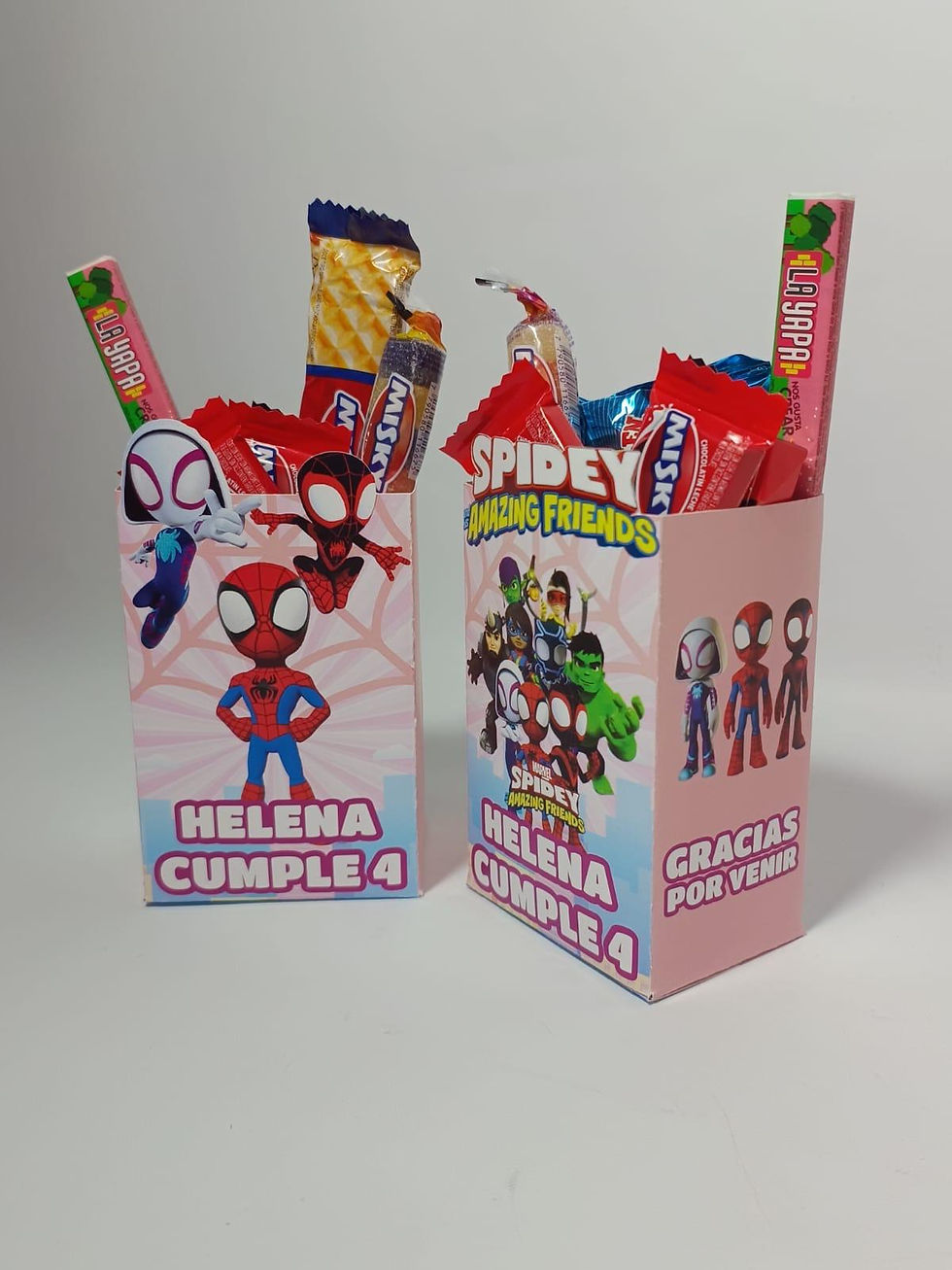 Cajas golosineras Spidey y sus Amigos Rosa x10