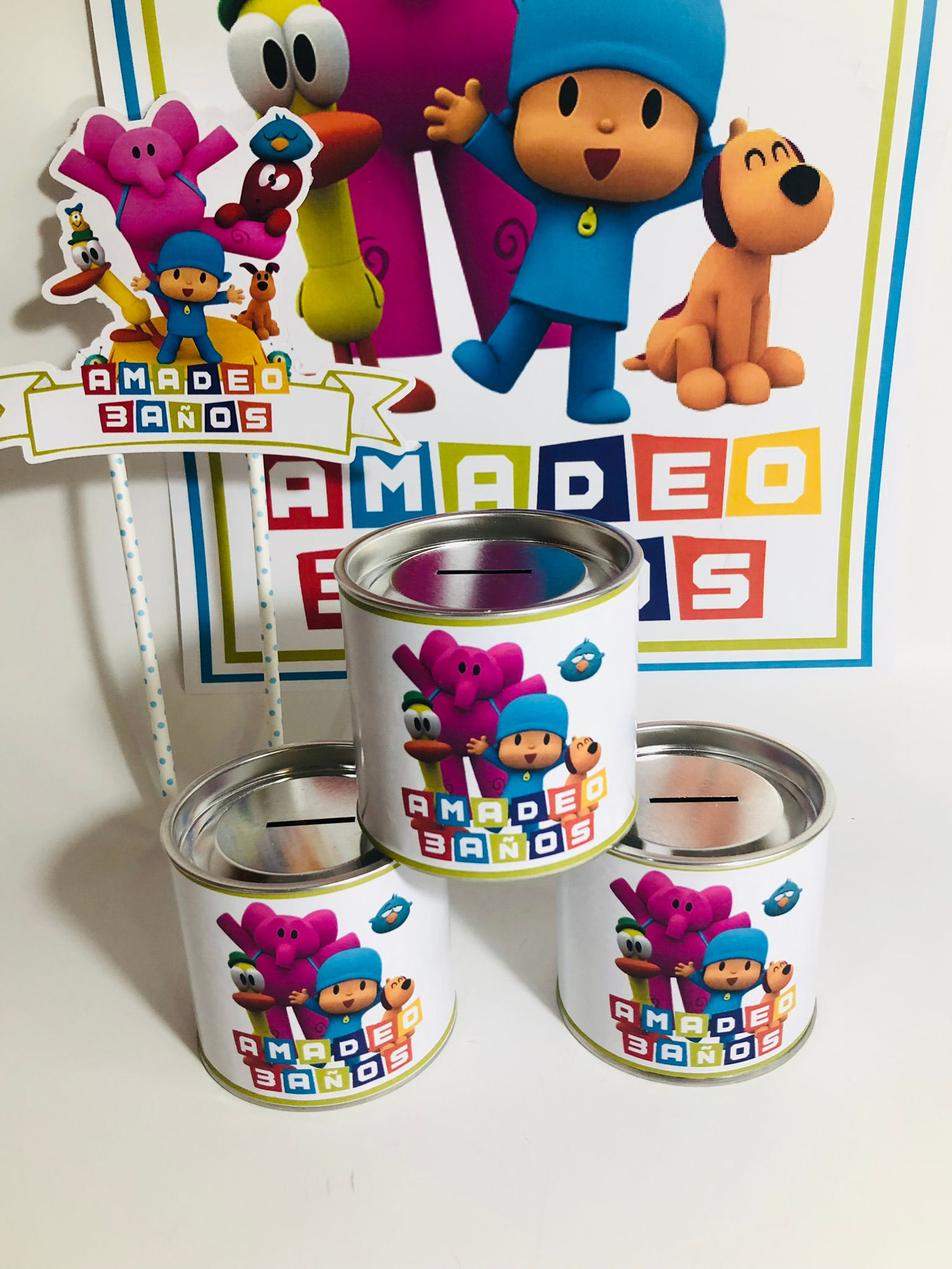 Alcancías Tapa desmontable Personalizadas Pocoyó x10