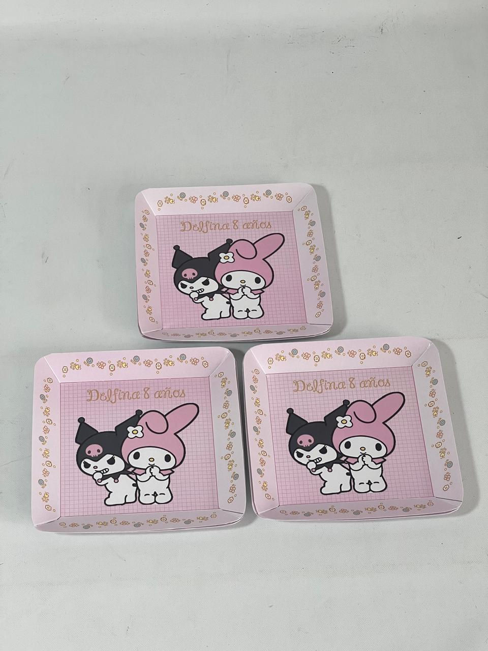 Plato x 12 Kuromi y My Melody