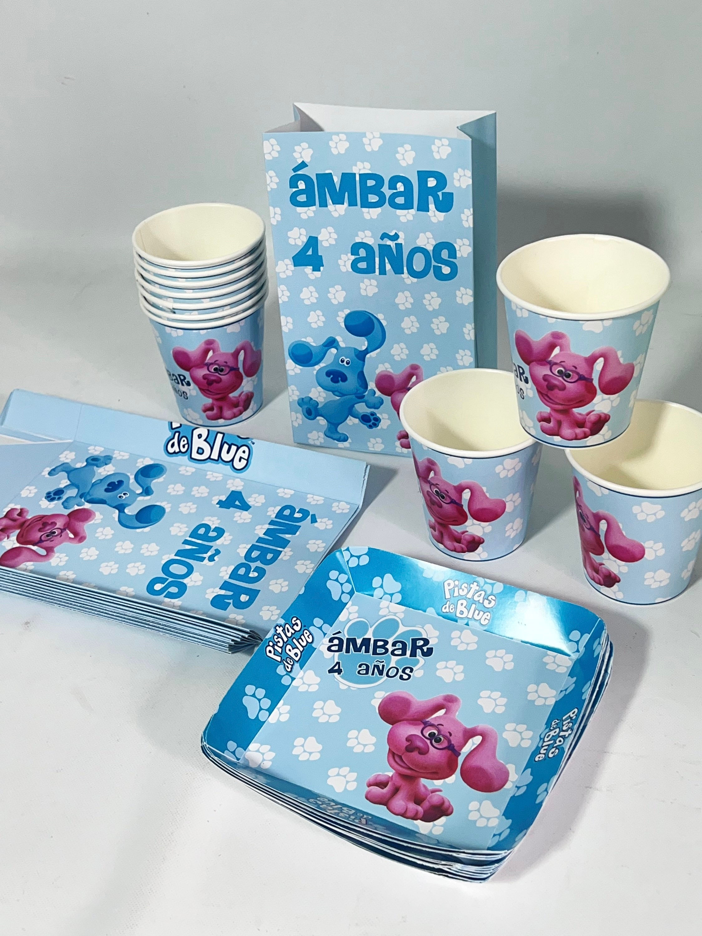 Combo Vaso + Plato + Bolsa Las Pistas de Blue
