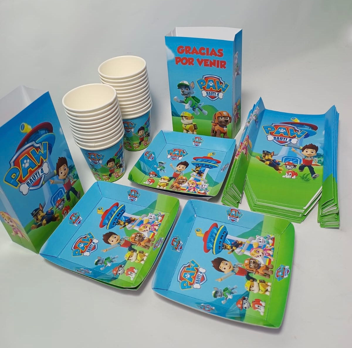Combo Vaso + Plato + Bolsa x 10 Paw Patrol Movie