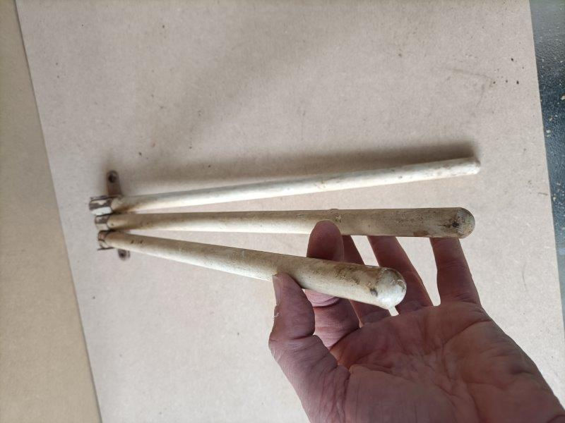 Thumbnail: vintage wooden triple towel bar