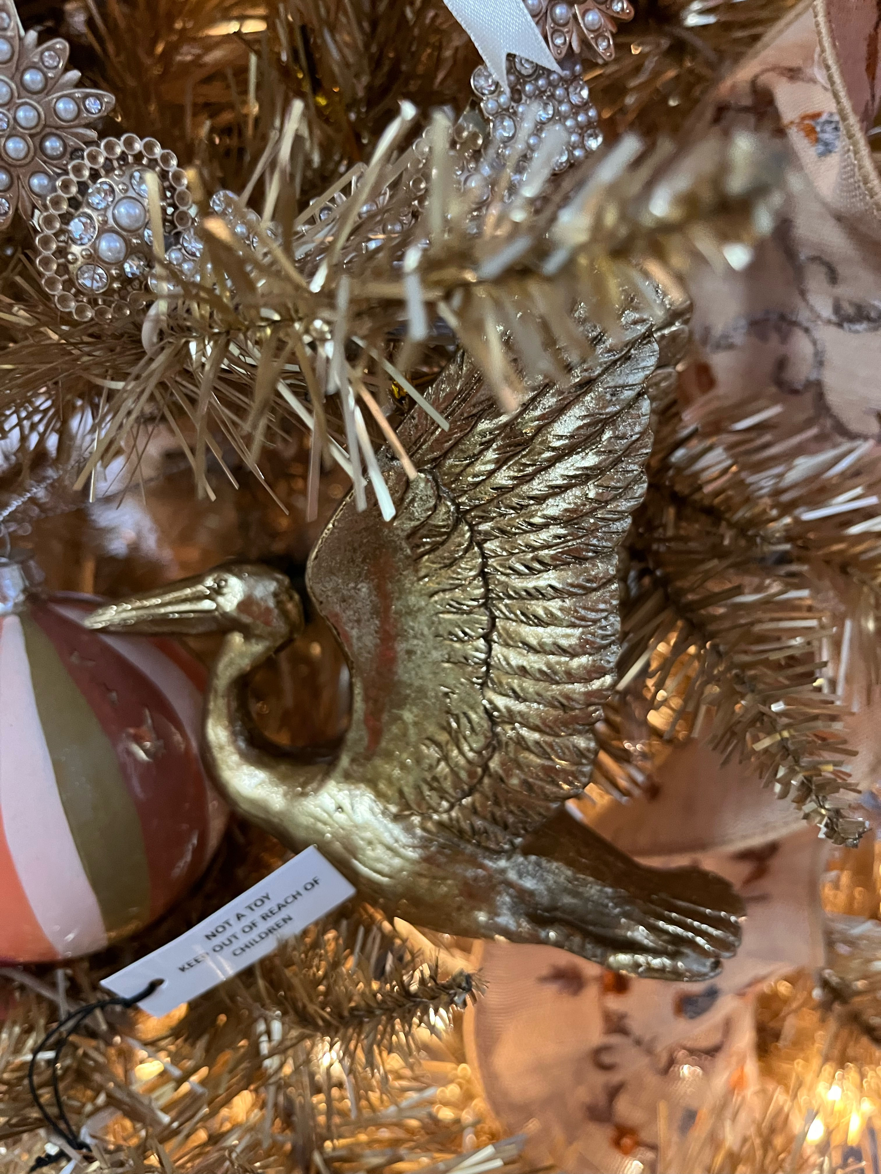 Gold bird ornament