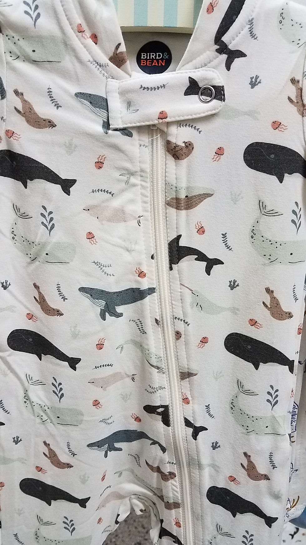 Thumbnail: Zip Up Baby Footed Pajamas & Rompers Bird and Bean