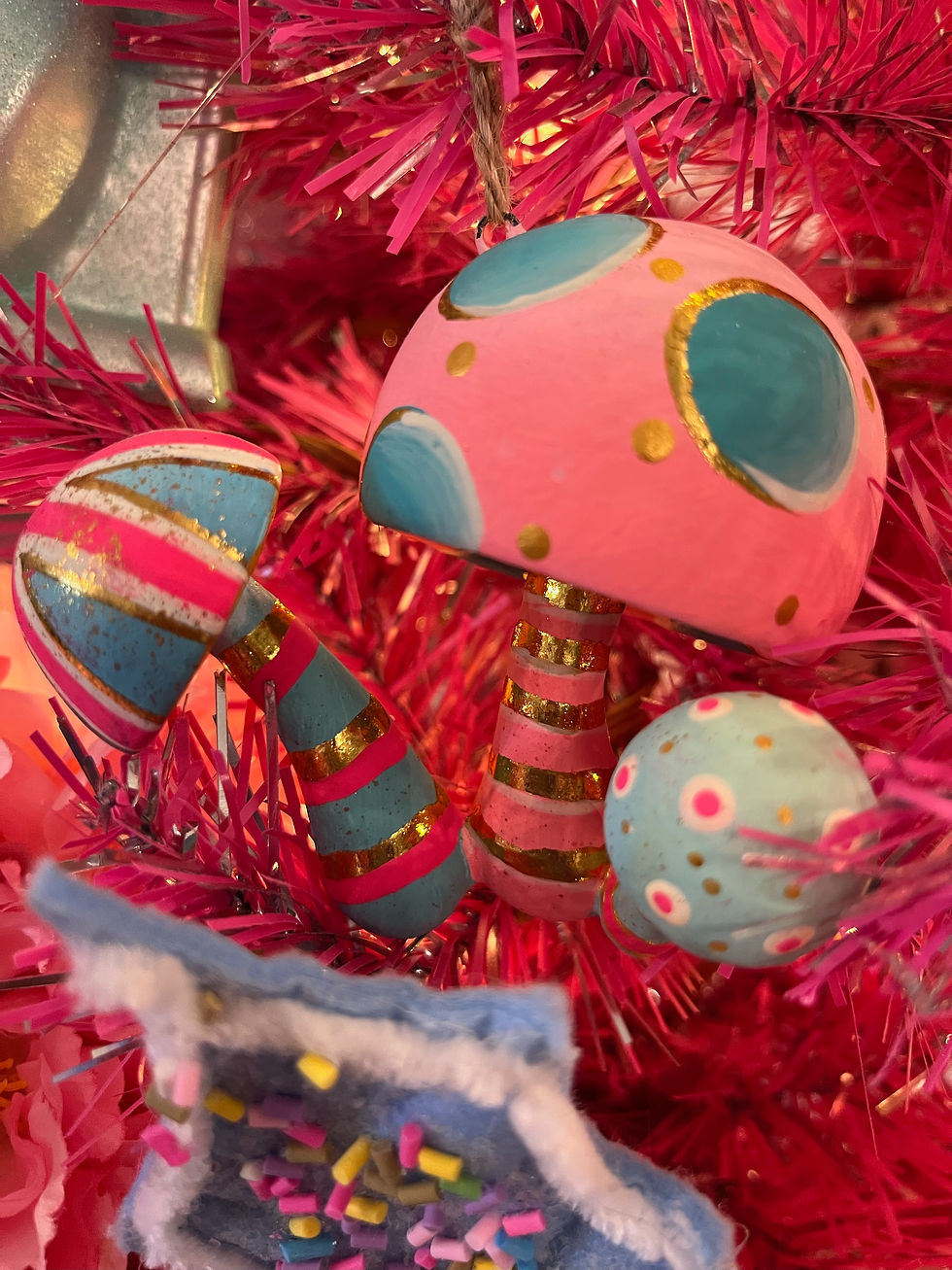 Glitterville Mushroom Stem Ornament