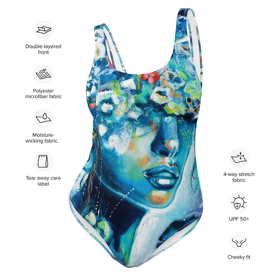 Миниатюра: Floral Blue Swimsuit