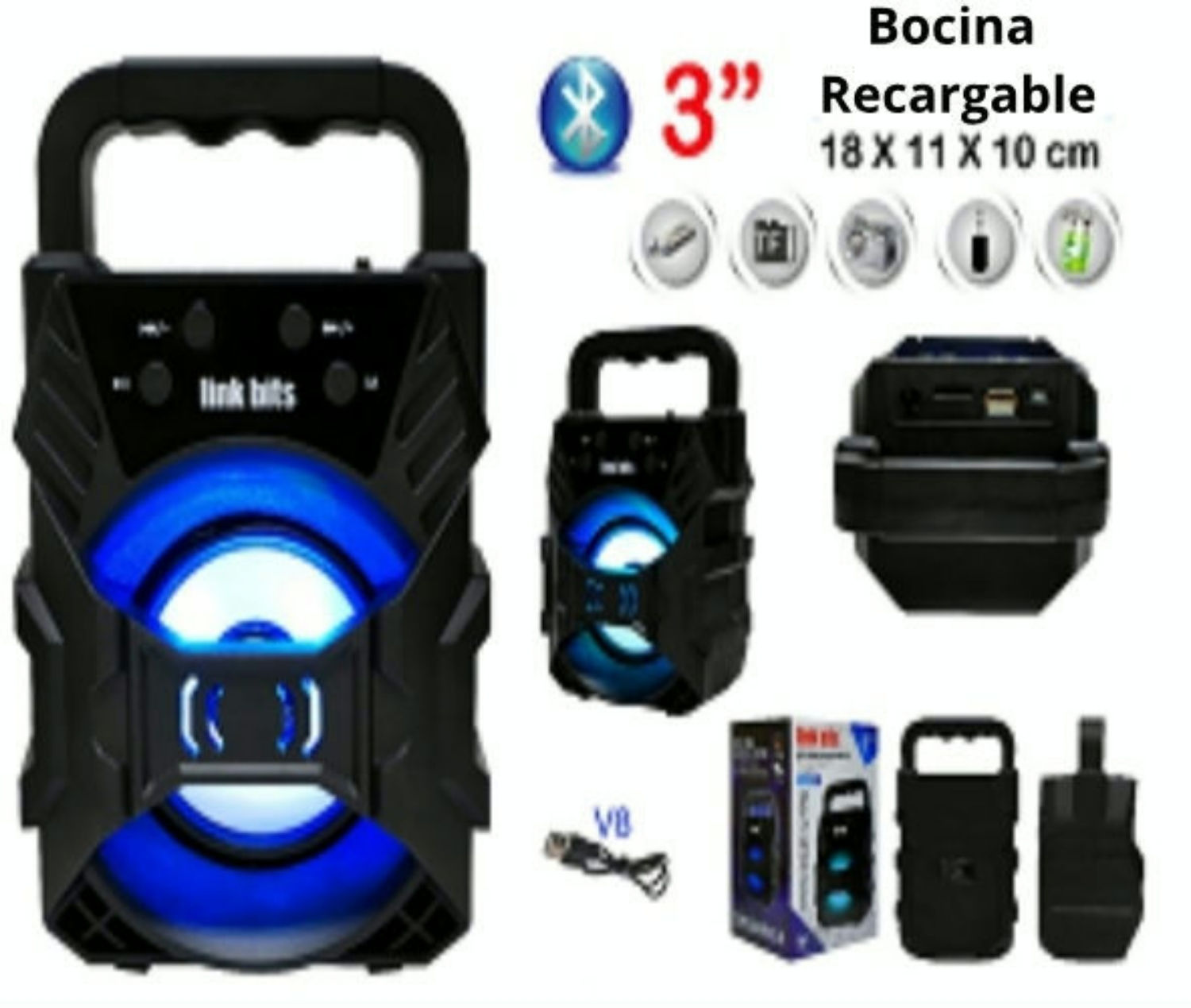 Bocina Led bluetooth Recargable 