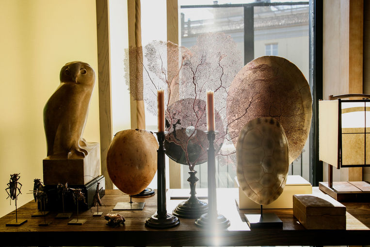 Dettaglio di arredo nella casa di Giorgio Armani a Milano, fotografia di design e interior styling

