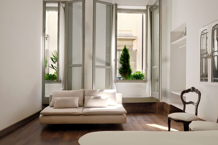 camera da letto Antica locanda dei Mercanti a Milano, molto minimalista