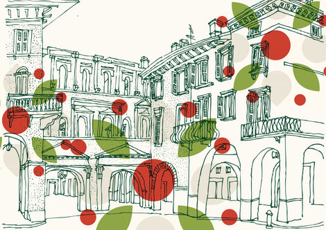 Graphisme culinaire épicerie Marianna pour papier peint