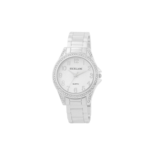 Spangenuhr mit Metallarmband, Ø 35 mm, silberfarben/ weiss