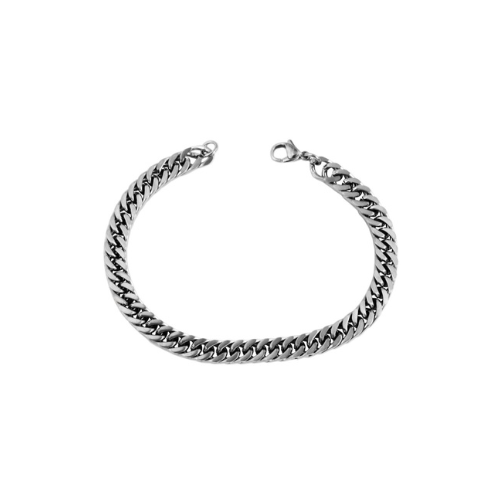 Panzerarmband aus Edelstahl, silberfarben