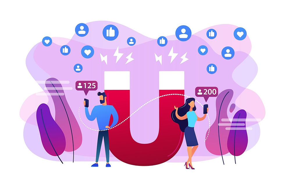 Visualizing how lead generation tools work like magnets, attracting potential customers to your business and boosting your CRM strategy for increased sales.