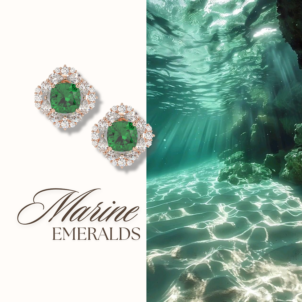 Thumbnail: Marine Emerald Earrings in Rose Gold