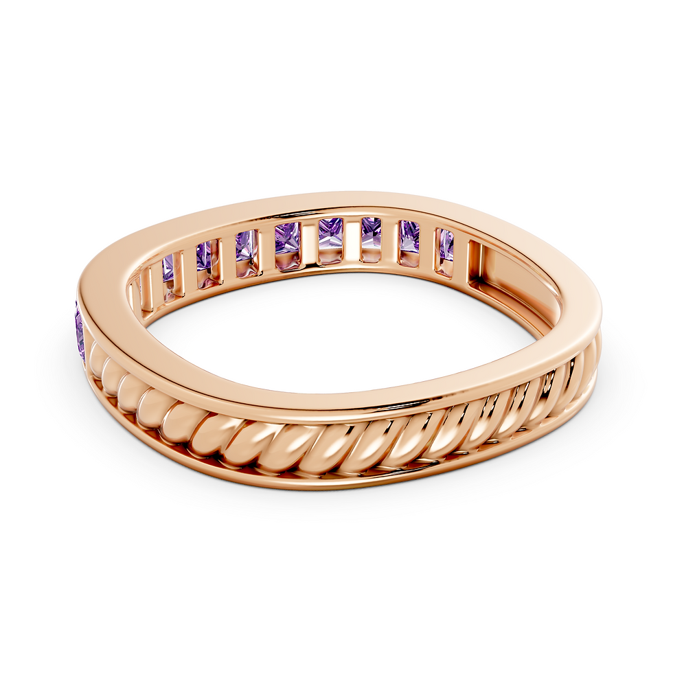 Thumbnail: Aurora Twist  - Band Ring Amethyst
