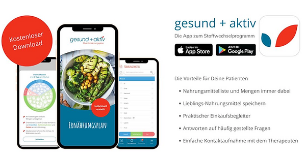 Kostenloser Download: gesund+aktiv App, Ernährungsplan, Stoffwechselprogramm