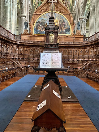 The Graduale de Sanctis on a rotating music stand.