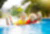 Kids fun in solar heat pump pool heater