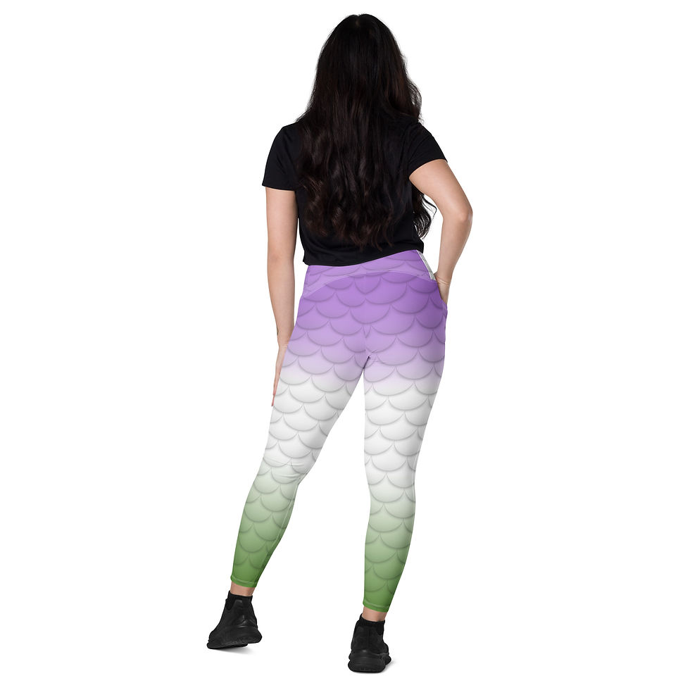Thumbnail: Gender Queer Scale Crossover leggings with pockets