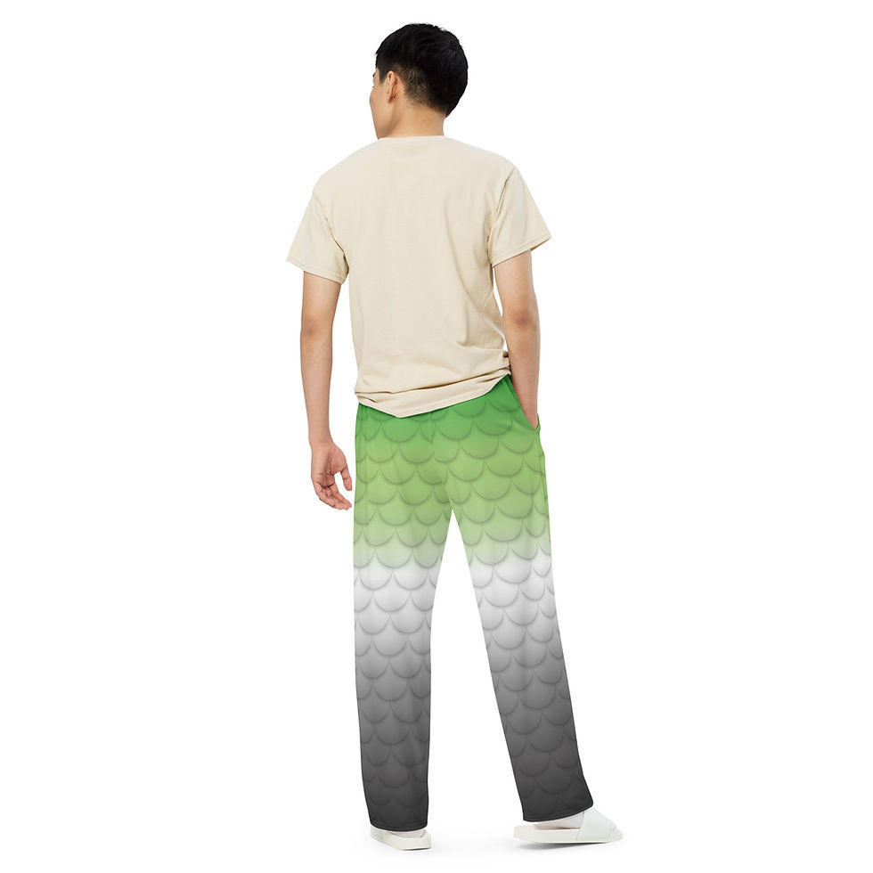 Thumbnail: Aromantic Scale All-over print unisex wide-leg pants