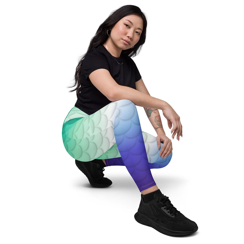 Thumbnail: Gay Men Scale Crossover leggings with pockets